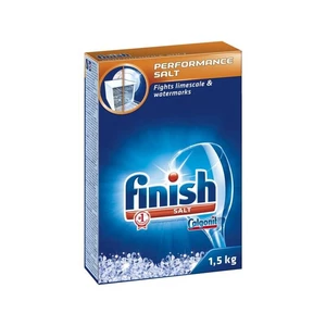 Sůl FINISH 1,5 kg regeneračná soľ • vhodná do umývačky riadu • odstraňuje vodný kameň • predlžuje životnosť prístroja • hmotnosť 1,5 kg