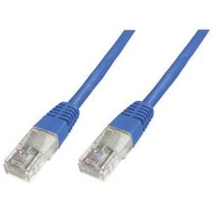 Síťový kabel RJ45 Digitus DK-1511-100/B, CAT 5e, U/UTP, 10.00 m, modrá