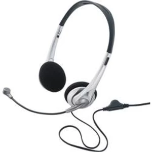 Headset k PC jack 3,5 mm na kabel, stereo Basetech TW-218 na uši černá, stříbrná