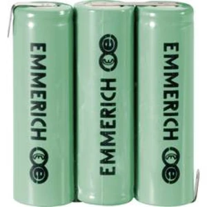 Akupack Ni-MH 3 AA pájecí špička ve tvaru Z Emmerich 255055, 1500 mAh, 3.6 V, pájecí kontakty