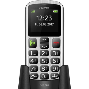 beafon SL250 telefón pre seniorov nabíjacej stanice, tlačidlo SOS striebornočierná