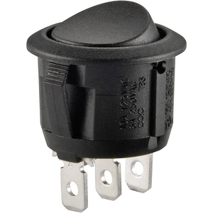 TRU COMPONENTS kolískový spínač R13-112C B/B 250 V/AC 6 A 1 zap/zap  s aretáciou 1 ks