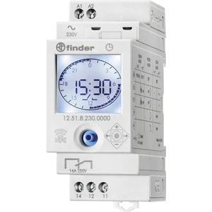 Finder spínacie hodiny na DIN lištu Prevádzkové napätie: 230 V/AC 12.51.8.230.0000 1 prepínací 16 A 250 V/AC denný progr