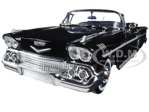 1958 Chevrolet Impala Convertible Black 1/24 Diecast Model Car by Motormax