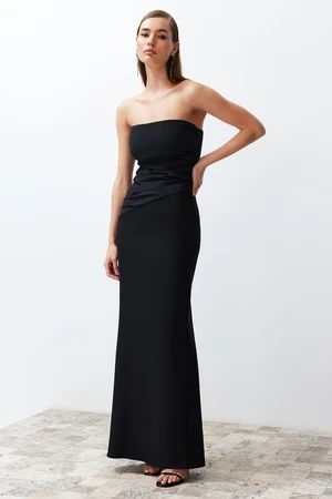 Trendyol Black Body-fitting Woven Long Evening Evening Dress