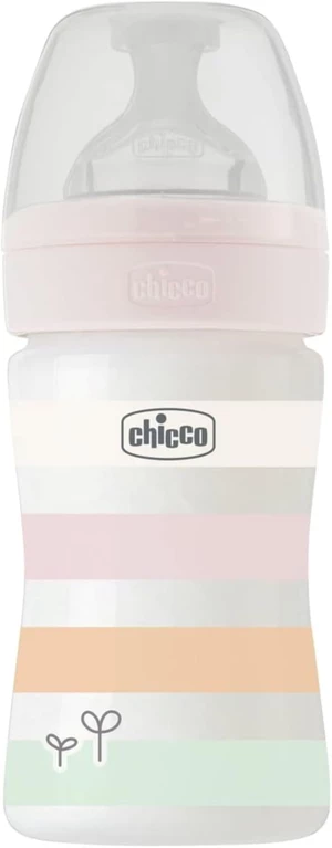 Chicco Láhev kojenecká Well-being silikon, děvče 150 ml