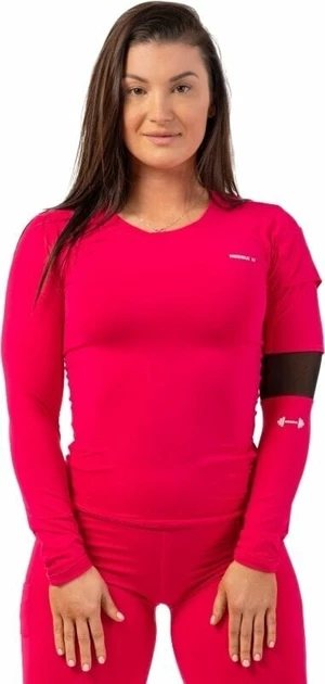 Nebbia Long Sleeve Smart Pocket Sporty Top Pink M Fitness koszulka