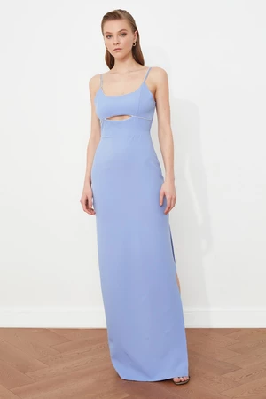 Trendyol Blue Neck detailné večerné šaty a promočné šaty