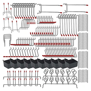 228 Pcs Pegboard Hooks Assortment with Metal Hooks Sets Pegboard Bins Peg Locks for Organizing Storage System Tools