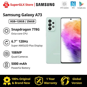 Original Samsung Galaxy A73 Global Rom 5G Smartphone Snapdragon 778G 120Hz Super AMOLED Plus 5000mAh Battery 108MP Quad Cameras