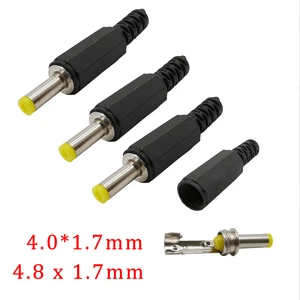 DC Power Plug Adapter Connector 4.0x1.7mm / 4.8x1.7mm DC Power Male Plug Solder Wire Cable Connector For DIY Repair Replacement