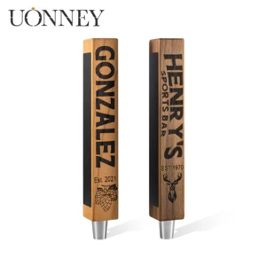 UONNEY Dropshipping Customized Beer & Keg Tap Handle Walunt Cherry Wood Handle Laser Engraved with Chalkboard for Dad Beer Lover
