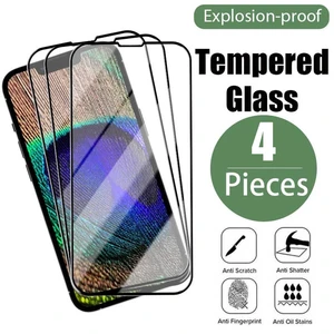 4PCS Tempered Glass for iPhone 14 13 12 11 Pro XR X XS Max Screen Protector on for iPhone 14 Pro Max Mini 7 8 6 6S 14 Plus