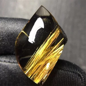 Top Natural Gold Hair Rutilated Quartz Pendant Jewelry For Woman Man Reiki Wealthy Gift Crystal 34x20x9mm Beads Gemstone AAAAA