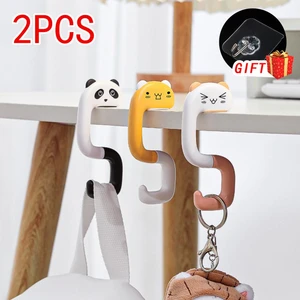 Travel Portable Plastic Bag Cute Animal Hook for Hanging Decorative Table Purse Bag Hooks Wall Storage Holder Handbag Hanger