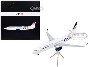 Boeing 737-800 Commercial Aircraft "Regional Express Rex Airlines" White with Striped Tail "Gemini 200" Series 1/200 Diecast Model Airplane by Gemini