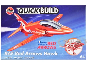 Skill 1 Model Kit Royal Air Force Red Arrows Hawk Aircraft Red Snap Together Painted Plastic Model Airplane Kit by Airfix Quickbuild