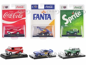 "Sodas" Set of 3 pieces Release 35 Limited Edition to 9250 pieces Worldwide 1/64 Diecast Model Cars by M2 Machines