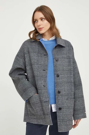 Obojstranný vlnený kabát MAX&Co. šedá farba, prechodný, oversize, 2416081041200
