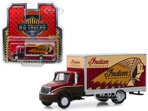 International Durastar Box Van "Indian Motorcycle" "H.D. Trucks" Series 17 1/64 Diecast Model by Greenlight