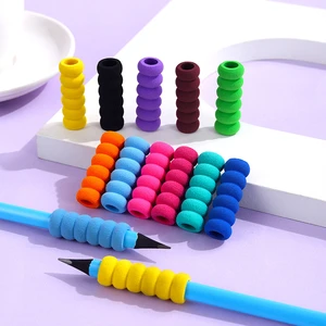 12pcs Random Color Cute Soft Cushioning foam Pencil Case Portable Touch Pen Handle Case Anti slip Anti scratch Protective Case