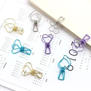 Cute Metal Creative Small Fish Clip Shape Cartoon Colorful Fishtail Clip Dovetail Clip Ins Girl Style Stationery File Organizer