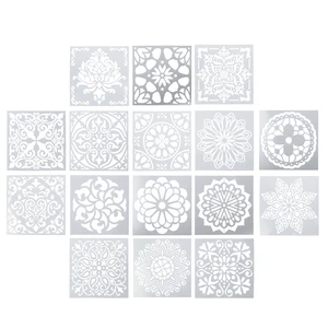 16 Pcs Mandala Template Kids Drawing Stencil DIY Templates Cake Stencils Craft Painting Rose Flowers Hollow