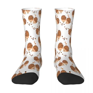 Hedgehogs In Autumn Sock Socks Men Women Polyester Stockings Customizable Design