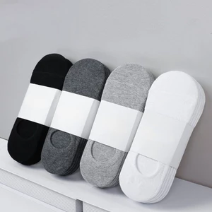 3pair /Lot Men Invisible Socks No Show Low Cut Ankle Cotton Thin Black White Short Sock Non-slip Silicone Summer Breathable