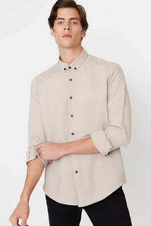 Trendyol Light Brown Men's Slim Fit Buttoned Collar Shirt