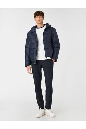 Koton Basic Down Jacket with a Hooded Pocket Detailed Zipper.