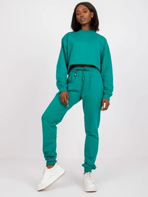Basic dusty green sweatpants with tying detail