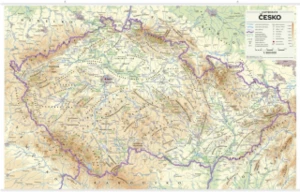 Česko – nástěnná mapa reliéf a povrch