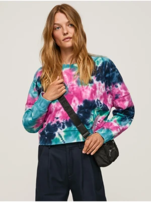 Blue-pink ladies batik sweatshirt Pepe Jeans Mery - Ladies