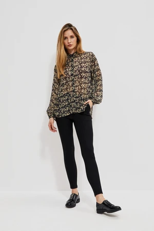 Leggings with a shiny waist