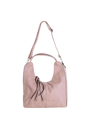 Light pink shoulder bag with adjustable strap