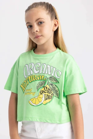 DEFACTO Girl Crop Short Sleeve T-Shirt