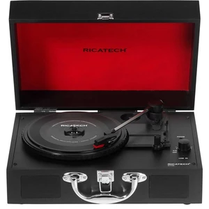 Gramofón Ricatech RTT20 Revolution čierny/červený kufríkový gramofón • prenosný • rýchlosť prehrávania 33,3/45/78 otáčok/min. • slúchadlový výstup • l