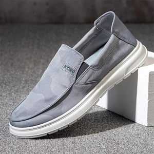 Men Breathable Lightweight Soft Sole Canvas Casual Shoes Loafers