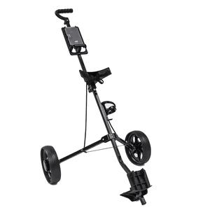 2 Wheel Golf Push Cart Outdoor Foldable Golf Trailer Lightweight Adjustable Handle Golf Carrier Golf Trolley Sport Equip