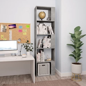 Book Cabinet/Room Divider Concrete Gray 17.7"x9.4"x62.6" Chipboard