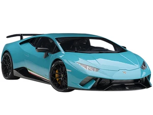 Lamborghini Huracan Performante Blu Glauco / Solid Blue with Black Wheels 1/12 Model Car by Autoart