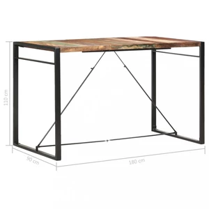 Barový stôl hnedá / čierna Dekorhome 180x90x110 cm,Barový stôl hnedá / čierna Dekorhome 180x90x110 cm