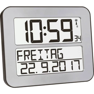 TFA Dostmann 60.4512.54 DCF nástenné hodiny 258 mm x 212 mm x 30 mm strieborná, čierna veľký displej