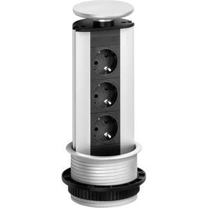 EVOline 93100313 zásuvkový stĺpik 3-násobný čierna, strieborná DE schuko zástrčka/zásuvky 1 ks