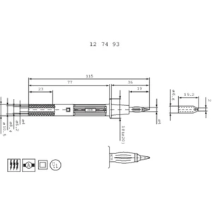 Stäubli PP-115/4 bezpečnostný skúšobný hrot konektor 4 mm CAT II 1000 V červená  1 ks