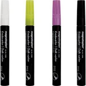 Magnetoplan 12308, 12308 křídový popisovač , 0.5 mm, 3 mm, bílá, žlutá, růžová, černá