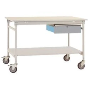 Manuflex TP5341.9006 Kompletní servírovací stolek základní mobilně se Melamin-Platte + jednotlivé zásuvky, Šxhxv: 1250 x 800 x 850 mm