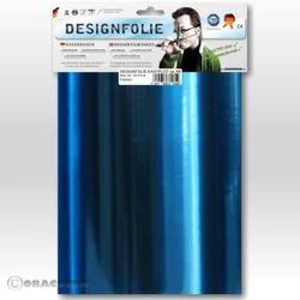Airbrush samolepící fólie Oracover, chrom/modrá