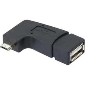 USB adaptér Renkforce 1x microUSB 2.0 zástrčka ⇔ 1x USB 2.0 zásuvka, černá, s OTG